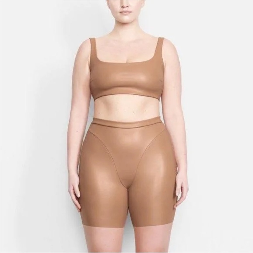 SKIMS Faux Leather Biker Shorts NWT